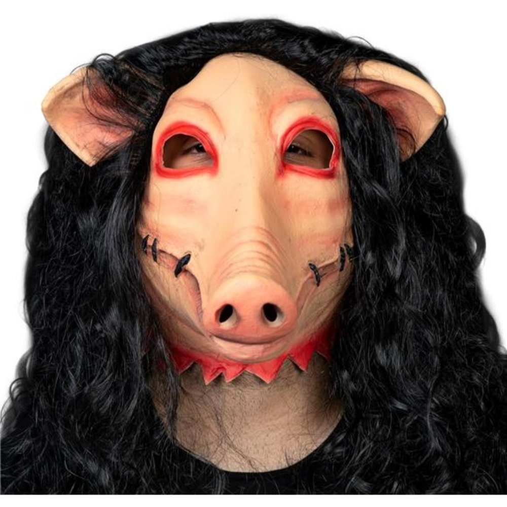Scary Pig Mask, Jigsaw Pig Mask Halloween, Scary Latex Pig Head, Pig Face Mask - Picture 1 of 7